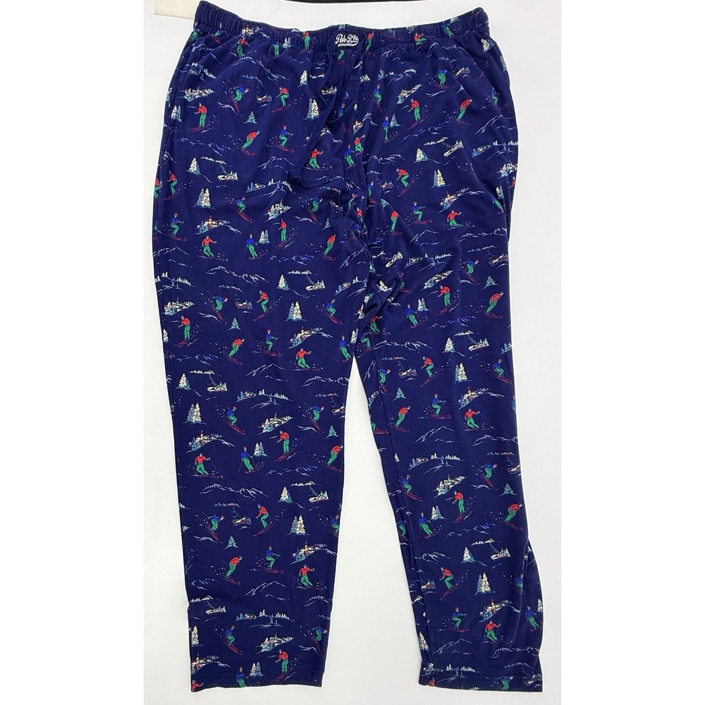 Polo by Ralph Lauren Pajama Pants Ski Winter Print Sleepwear Navy Blue Men's 2XL